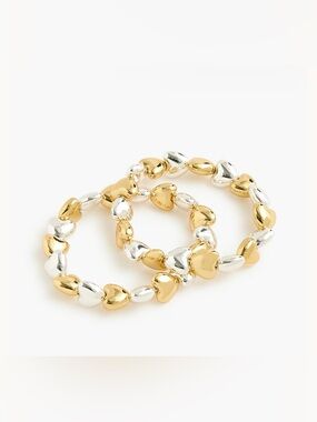 J.Crew Mixed Metal Hearts Bracelets NWT